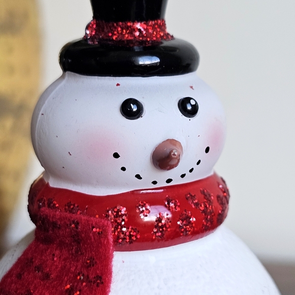 Robert Stanley Snow Filled Glass Snowman Ornament Painted Cardinal Winter Decor - Picture 5 of 14
